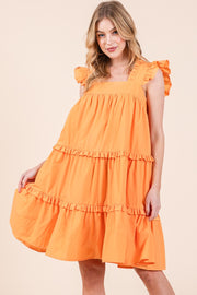 Ruffle Sleeve Mini Dress | ABSD7529