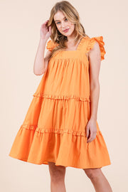 Ruffle Sleeve Mini Dress | ABSD7529