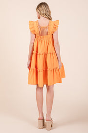 Ruffle Sleeve Mini Dress | ABSD7529