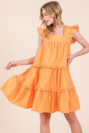 Ruffle Sleeve Mini Dress | ABSD7529