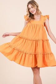 Ruffle Sleeve Mini Dress | ABSD7529