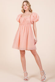 Puff Sleeve Mini Dress | ABED7503
