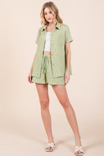 Load image into Gallery viewer, Textured Short Sleeve Shirt&amp; Shorts SET | ABED7506
