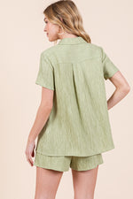 Load image into Gallery viewer, Textured Short Sleeve Shirt&amp; Shorts SET | ABED7506
