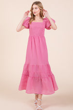 Load image into Gallery viewer, Puff Sleeve Midi Dress | ABED7504
