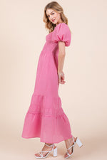 Load image into Gallery viewer, Puff Sleeve Midi Dress | ABED7504
