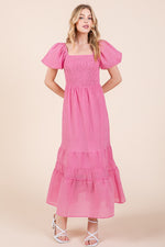 Load image into Gallery viewer, Puff Sleeve Midi Dress | ABED7504
