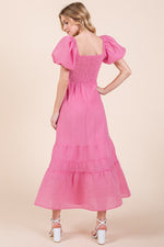 Load image into Gallery viewer, Puff Sleeve Midi Dress | ABED7504
