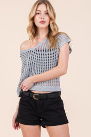 Metallic Open Knit Top | ABJS7510