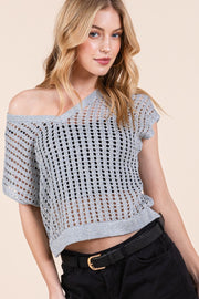 Metallic Open Knit Top | ABJS7510