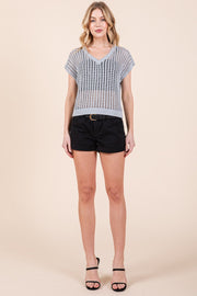Metallic Open Knit Top | ABJS7510