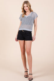 Metallic Open Knit Top | ABJS7510