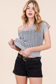 Metallic Open Knit Top | ABJS7510