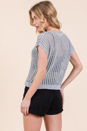 Metallic Open Knit Top | ABJS7510