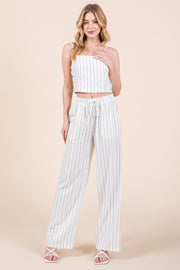 White Stripe Crop Top | ABJT7518