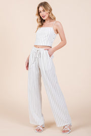 White Stripe Crop Top | ABJT7518