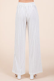 White Striped Linen Pants | ABJB7519