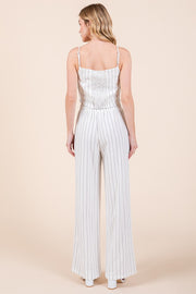 White Striped Linen Pants | ABJB7519