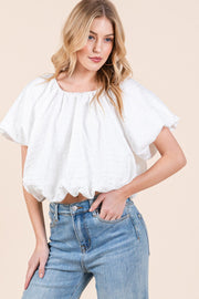 Bubble Crop Top l ABST7524 l PINK