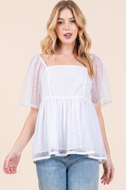 Square Neck Mesh Top | ABET7502