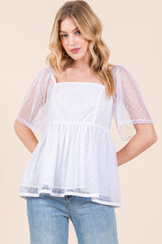 Square Neck Mesh Top | ABET7502