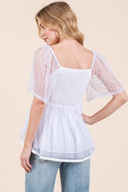 Square Neck Mesh Top | ABET7502