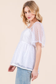 Square Neck Mesh Top | ABET7502
