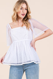 Square Neck Mesh Top | ABET7502