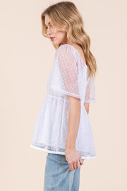 Square Neck Mesh Top | ABET7502