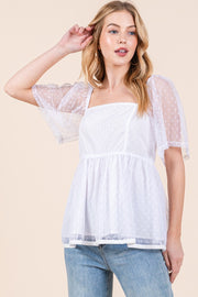 Square Neck Mesh Top | ABET7502