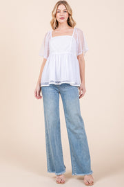 Square Neck Mesh Top | ABET7502