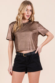 Foil Short Sleeve Top | ABJT7516