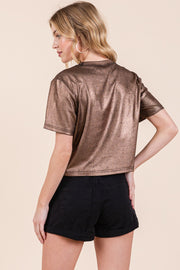 Foil Short Sleeve Top | ABJT7516