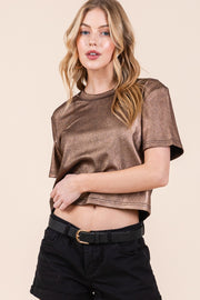 Foil Short Sleeve Top | ABJT7516