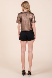 Foil Short Sleeve Top | ABJT7516