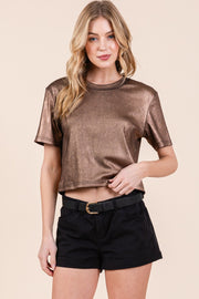 Foil Short Sleeve Top | ABJT7516