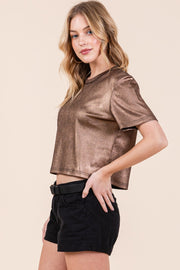 Foil Short Sleeve Top | ABJT7516