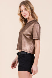 Foil Short Sleeve Top | ABJT7516