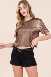 Foil Short Sleeve Top | ABJT7516