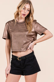 Foil Short Sleeve Top | ABJT7516