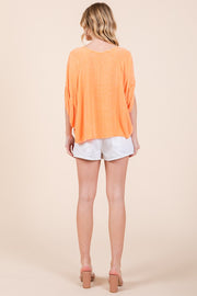 Mineral Washed Challis V-Neck Top | ABST7514