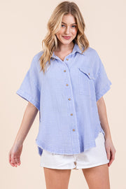 Button Down Mineral Washed Shirt | ABST7513