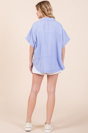 Button Down Mineral Washed Shirt | ABST7513