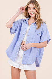 Button Down Mineral Washed Shirt | ABST7513