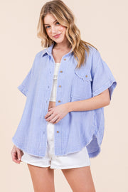 Button Down Mineral Washed Shirt | ABST7513