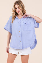Button Down Mineral Washed Shirt | ABST7513