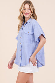 Button Down Mineral Washed Shirt | ABST7513