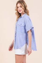 Button Down Mineral Washed Shirt | ABST7513