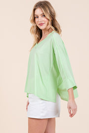 Vintage Washed V-Neck Top | ABST7509