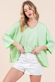 Vintage Washed V-Neck Top | ABST7509